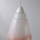 Mid-century white and pink glass suspension light, French vintage from the 1950s to 1960s.