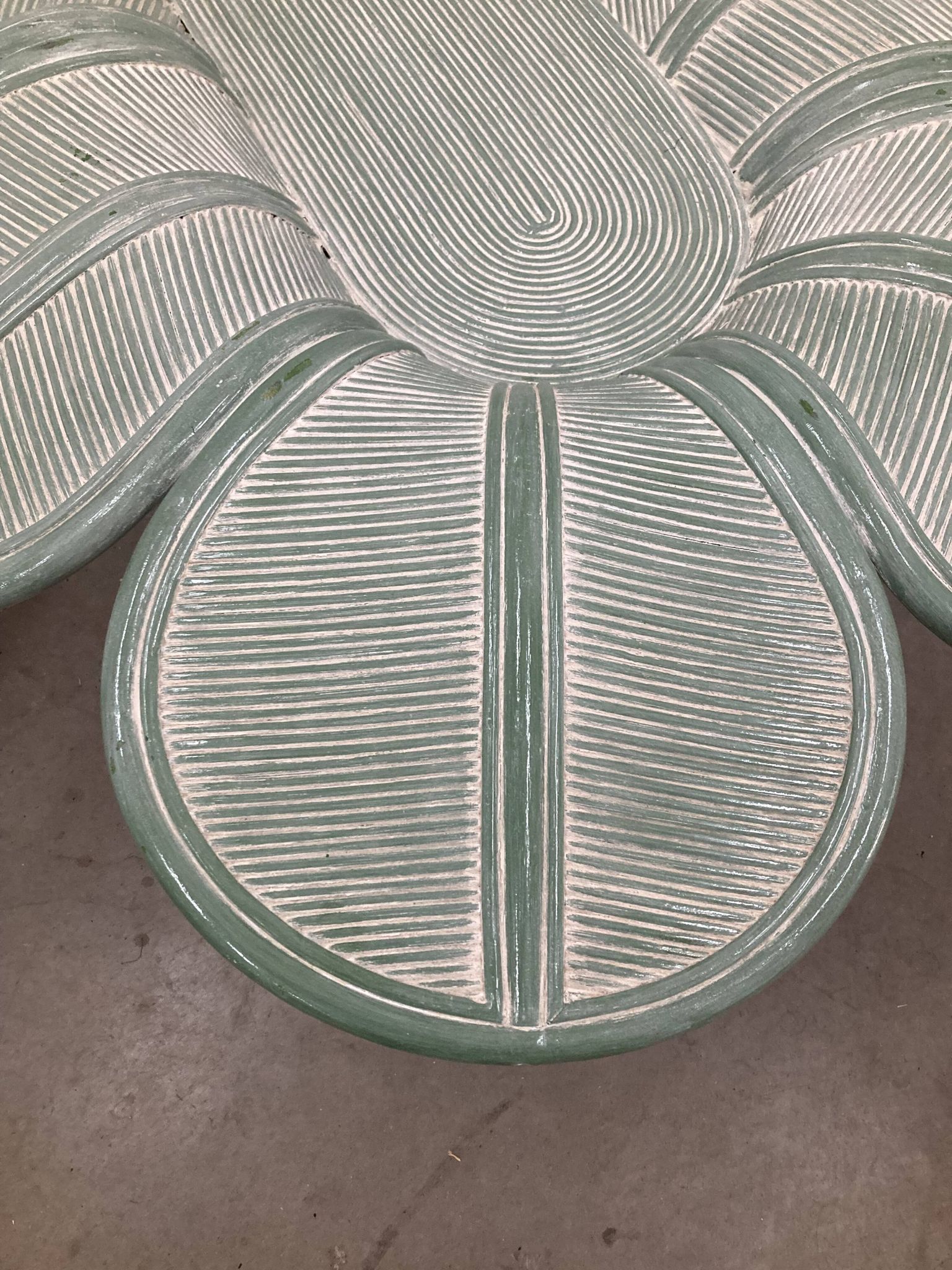 Table de salle à manger vintage en bambou et rotin, années 1980