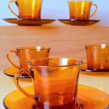 Amber glass coffee cups 70s