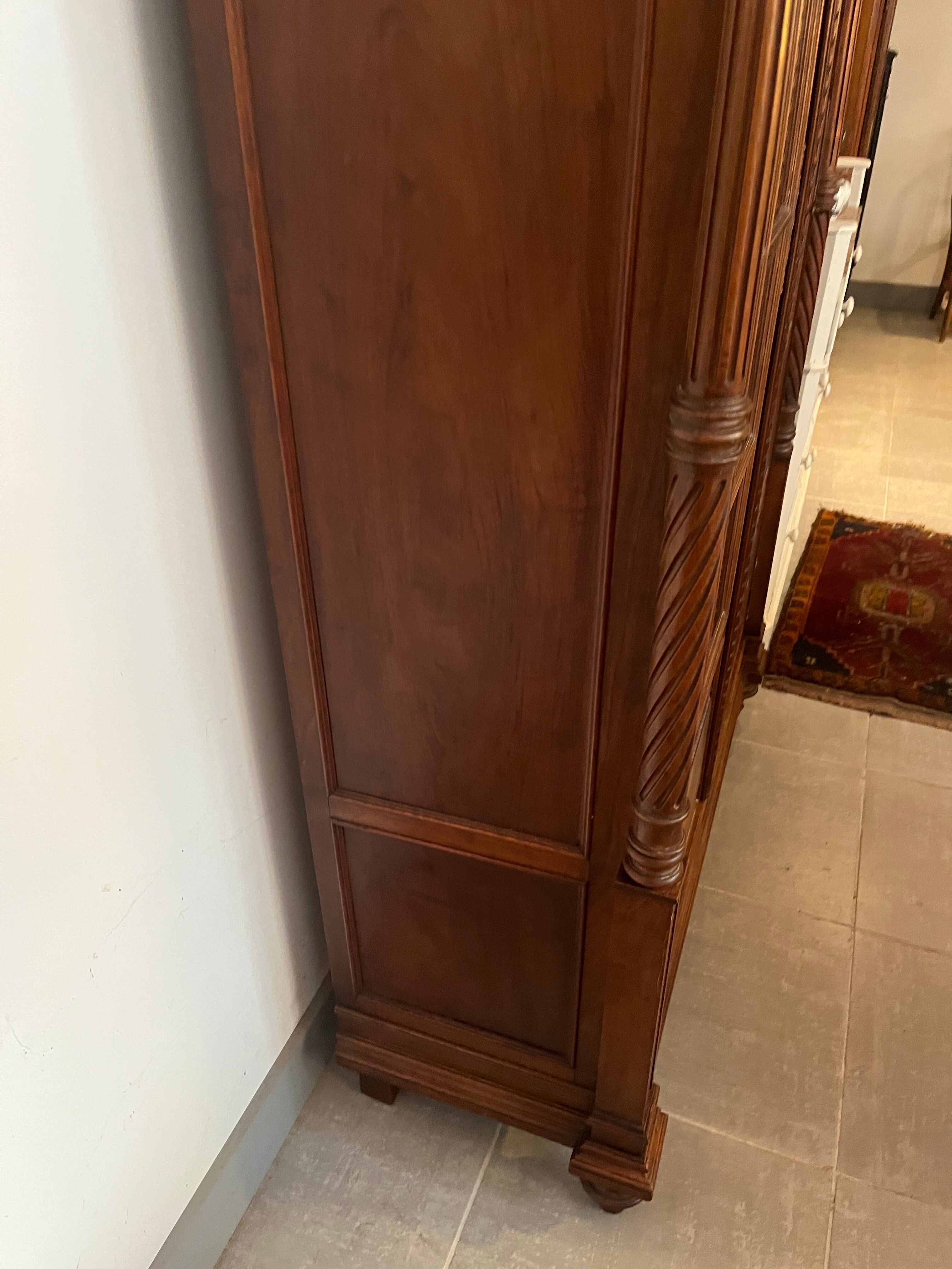 Louis XVI style beveled glass bookcase