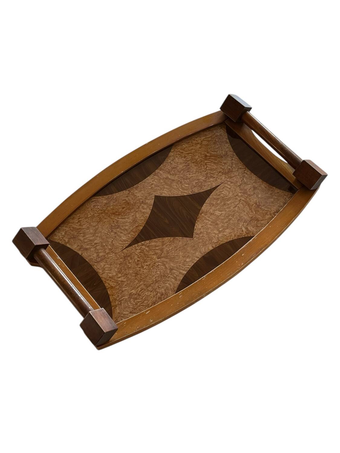 Vintage wooden marquetry tray - art deco