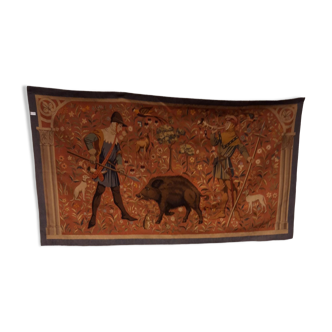 Wall tapestry, hunting scene "biter and wild boar"