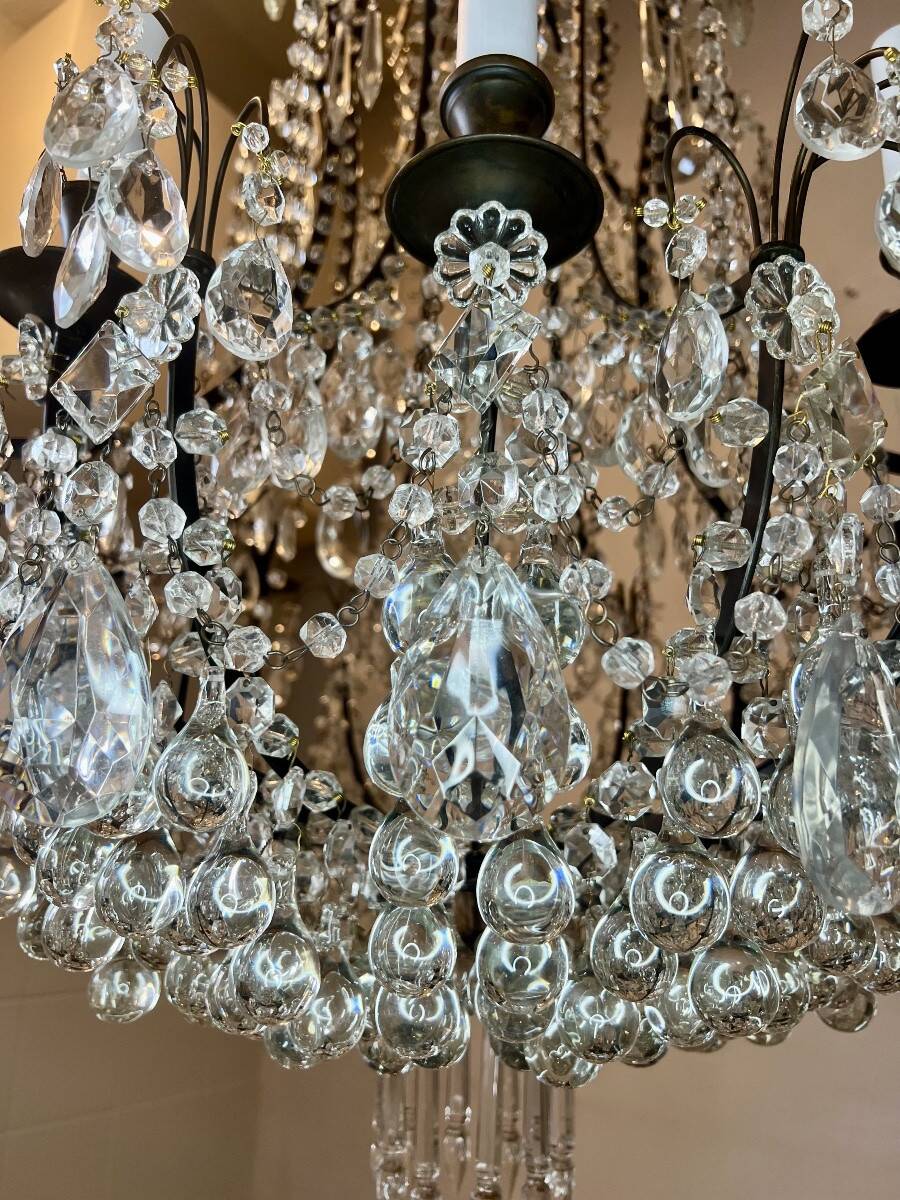 Grand lustre cage italien