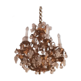 Murano fruit chandelier in crystal and gold metal