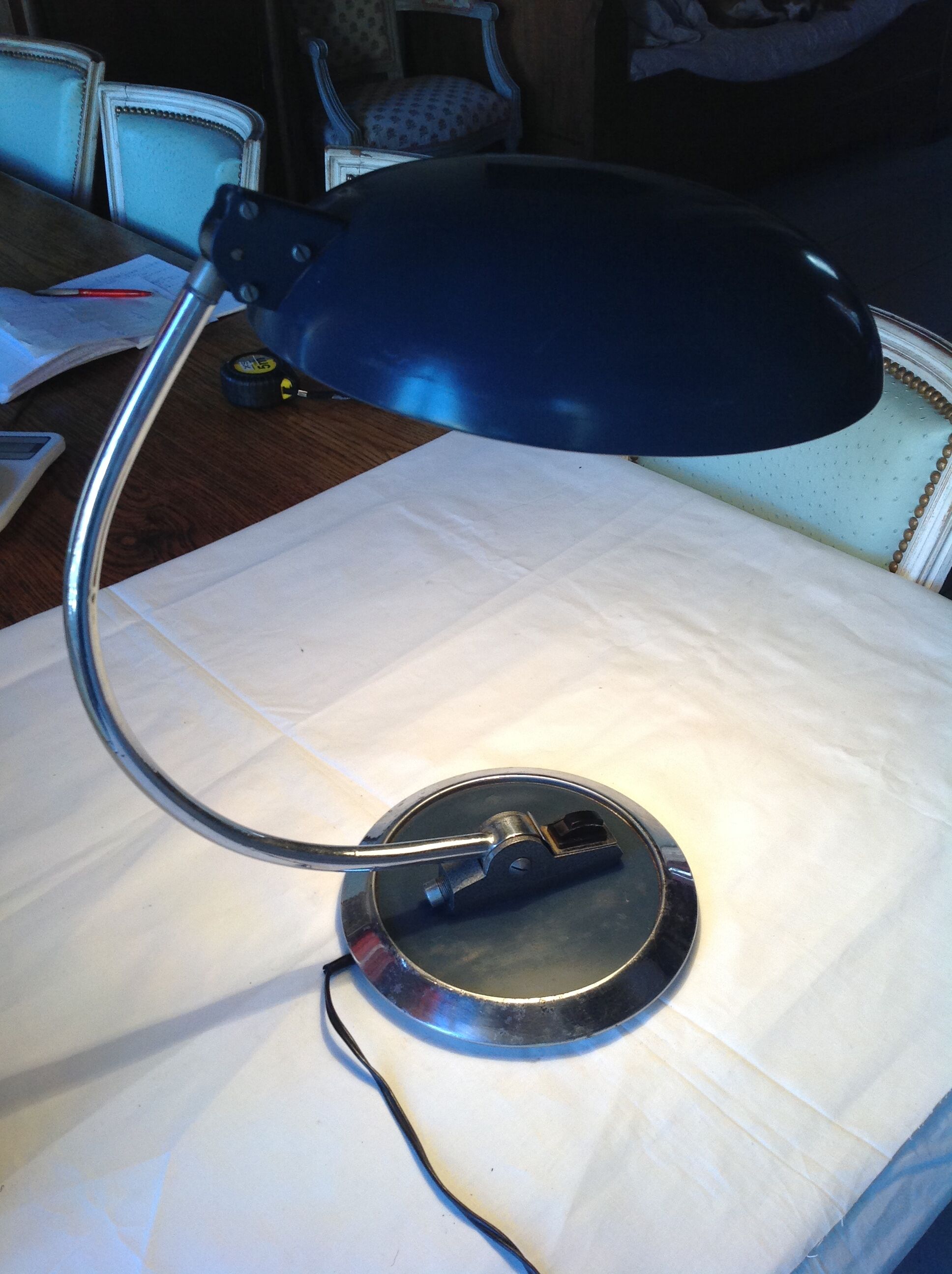 Vintage desk lamp, orientable, grey