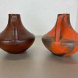Set of 2 Fat Lava Pottery Vases Heinz Siery Carstens Tönnieshof, Germany, 1970s