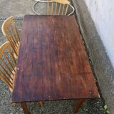 Farmhouse table bistro old trumpet feet