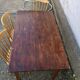 Table de ferme bistrot ancienne pieds trompette