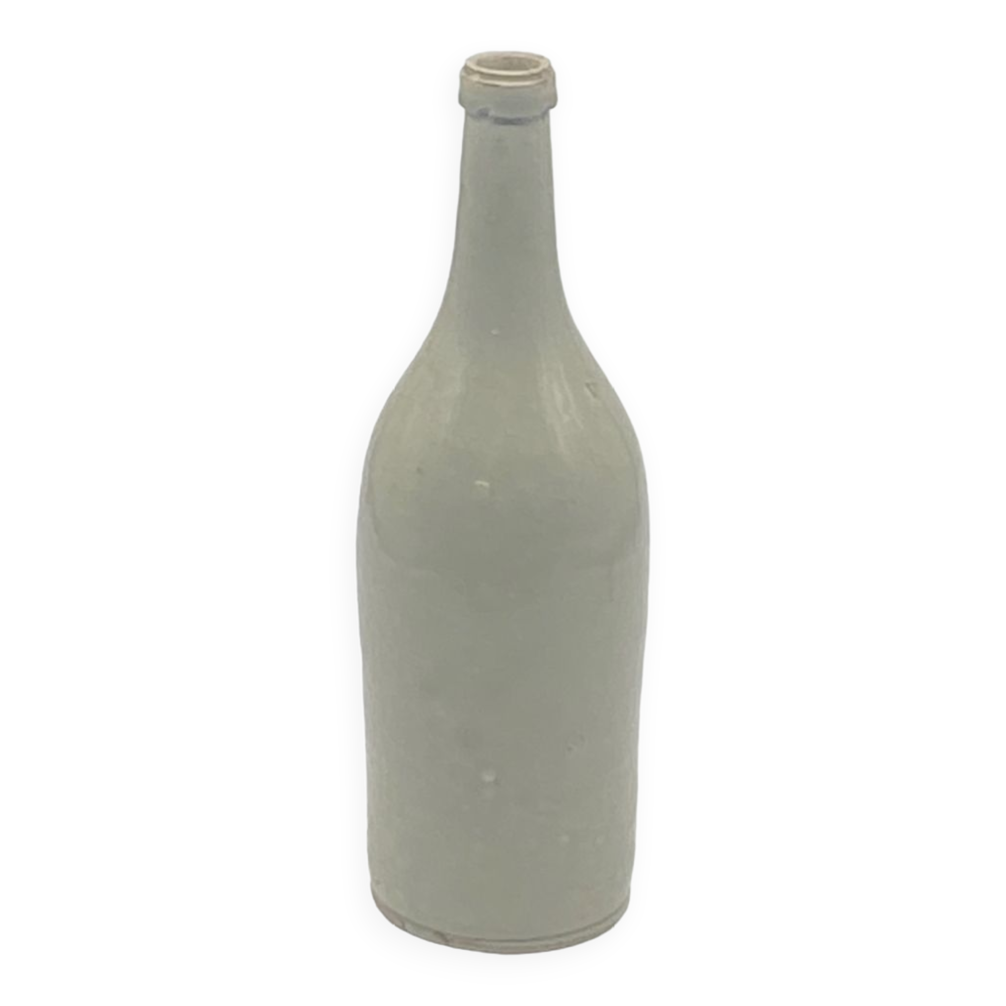 Enamelled stoneware/ceramic bottle, olive oil, oil cruet, old, vintage