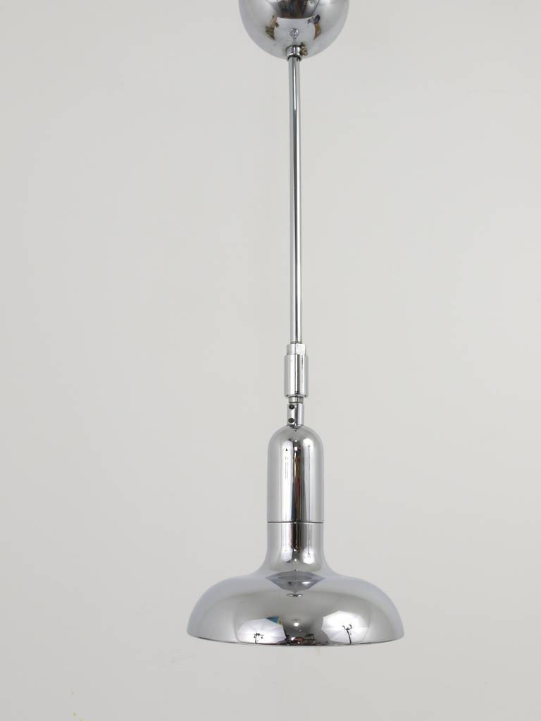 Adjustable suspended luminaire in the style of Gino Sarfatti 4, Gebr. Cosack, Germany, 1970s.