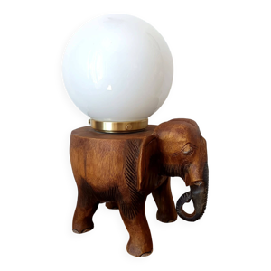 Lampe éléphant et opaline