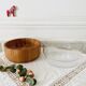 Large Scandinavian glass and wood salad bowl BLOMBERG GOTENE SWEDEN