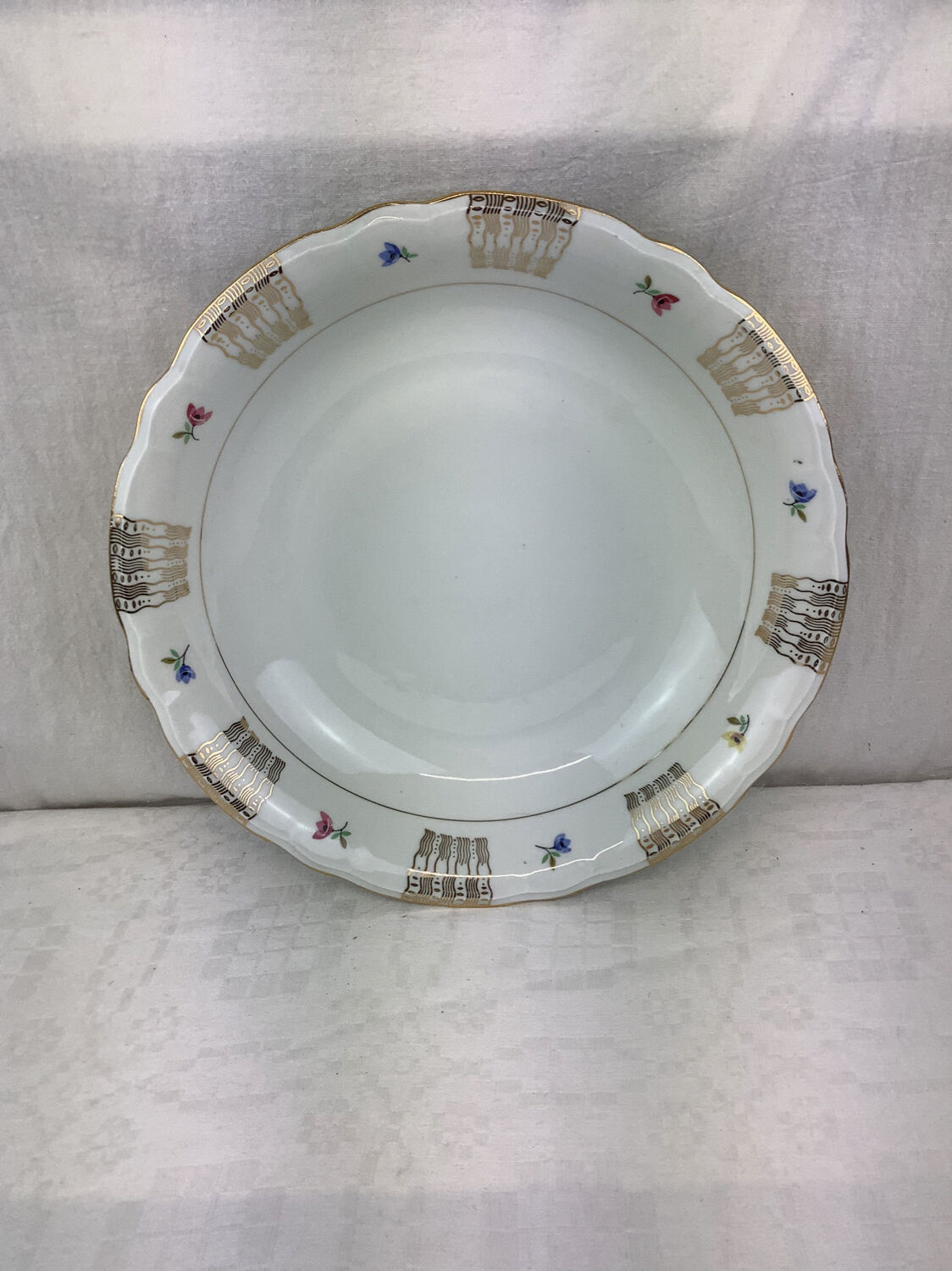 Round hollow dish made in France Limoges Porcelain