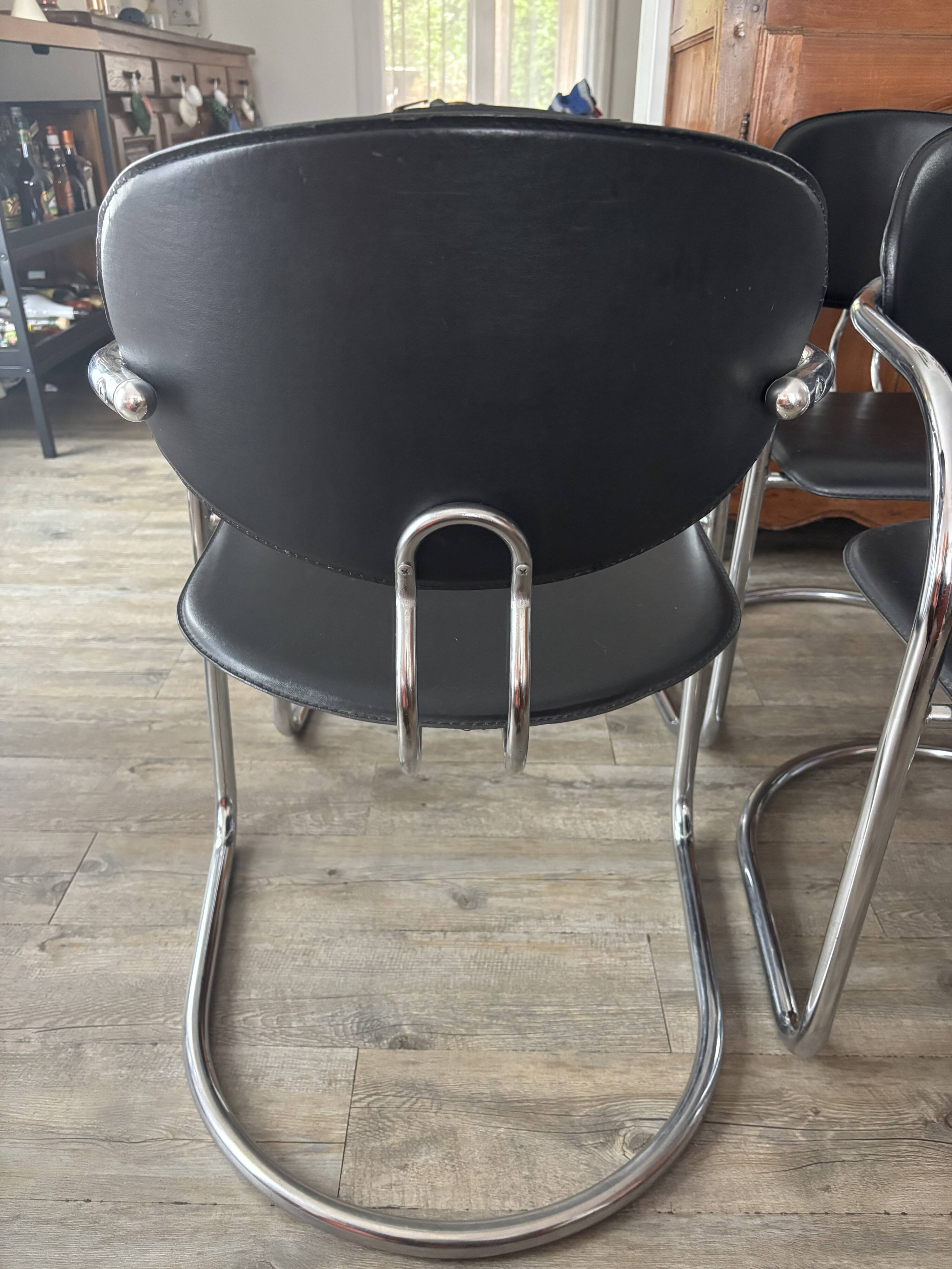 Chaises style Bauhaus chromées par Effezeta