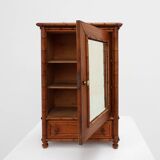 Armoire d'apothicaire en imitation bambou avec miroir et tiroir, France années 1900