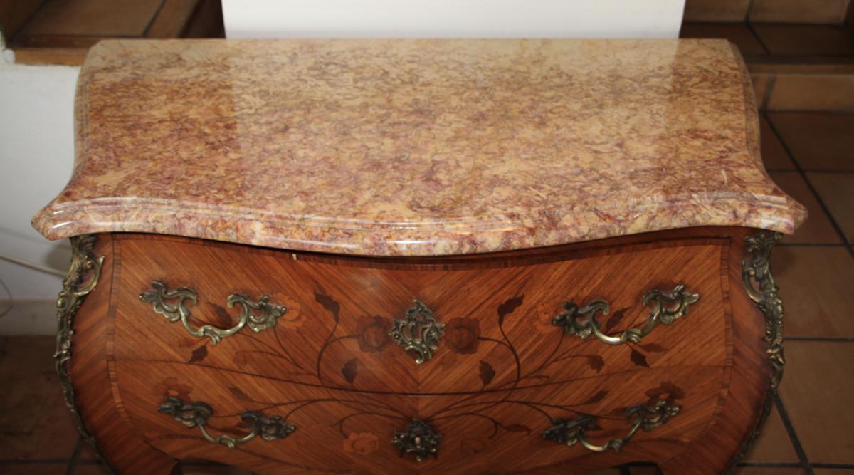 Comfortable style Louis XV rosewood marquetry