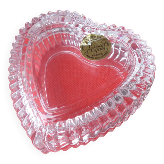 Vintage cristallerie d'arques heart-shaped jewelry box