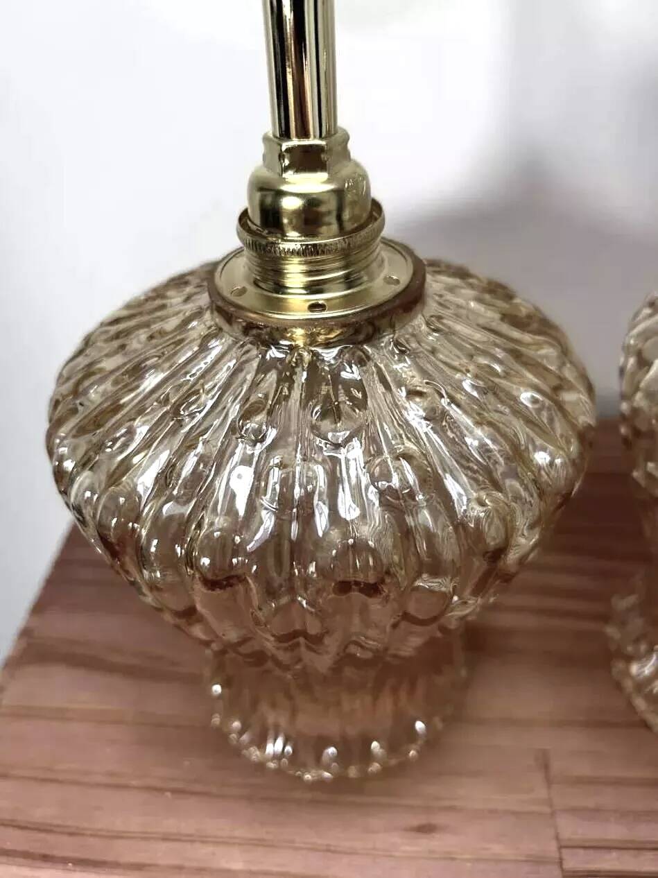 Pair of ceramic and glass wall lights
