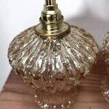 Pair of ceramic and glass wall lights