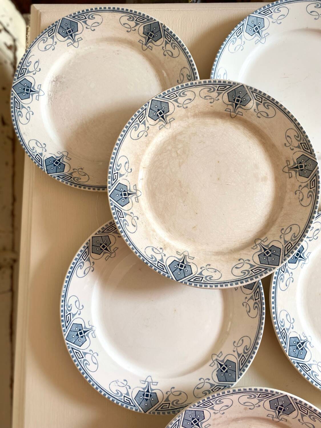 Large antique ironstone plates