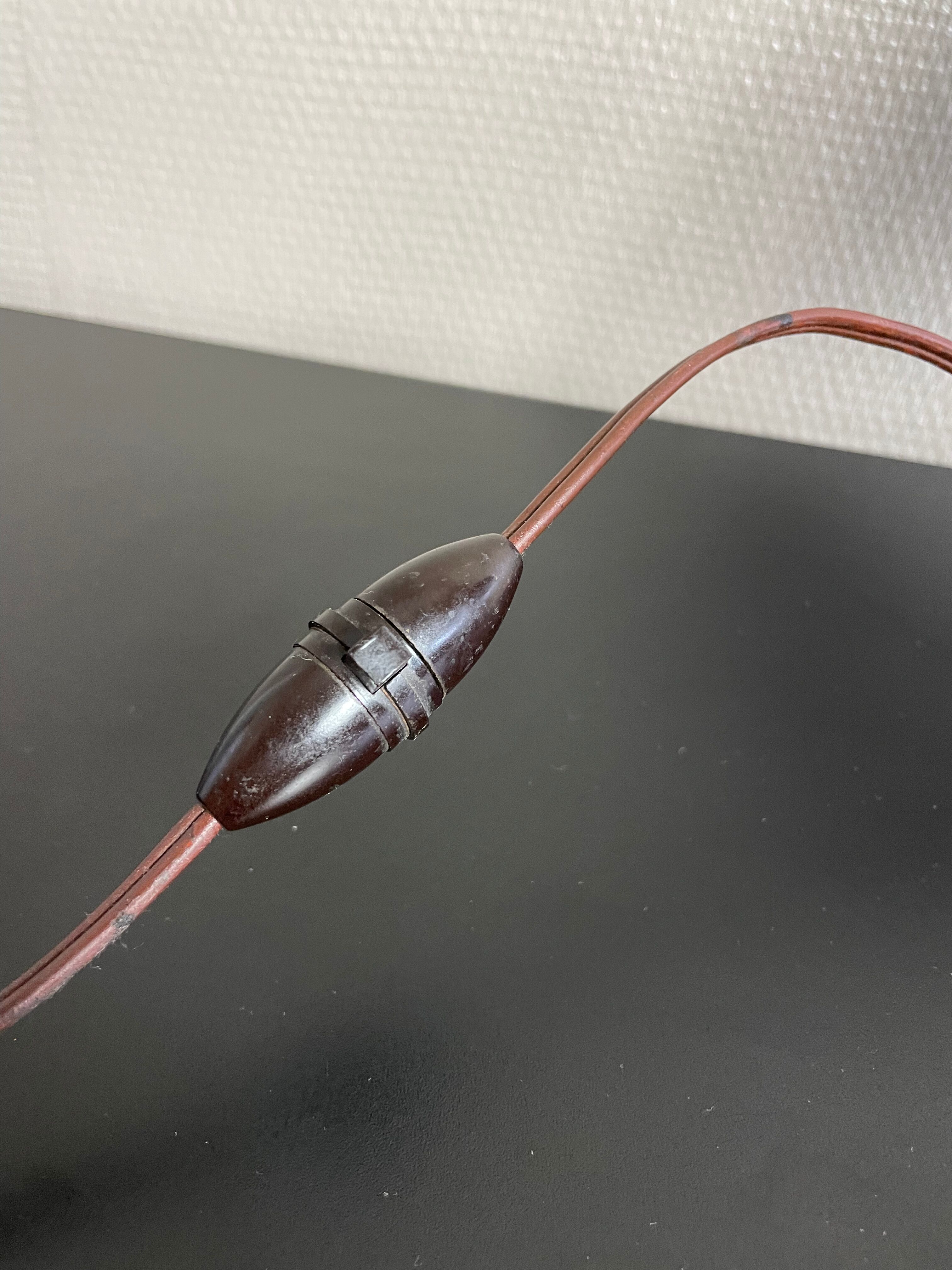 Wooden lamp by Olivier 70s