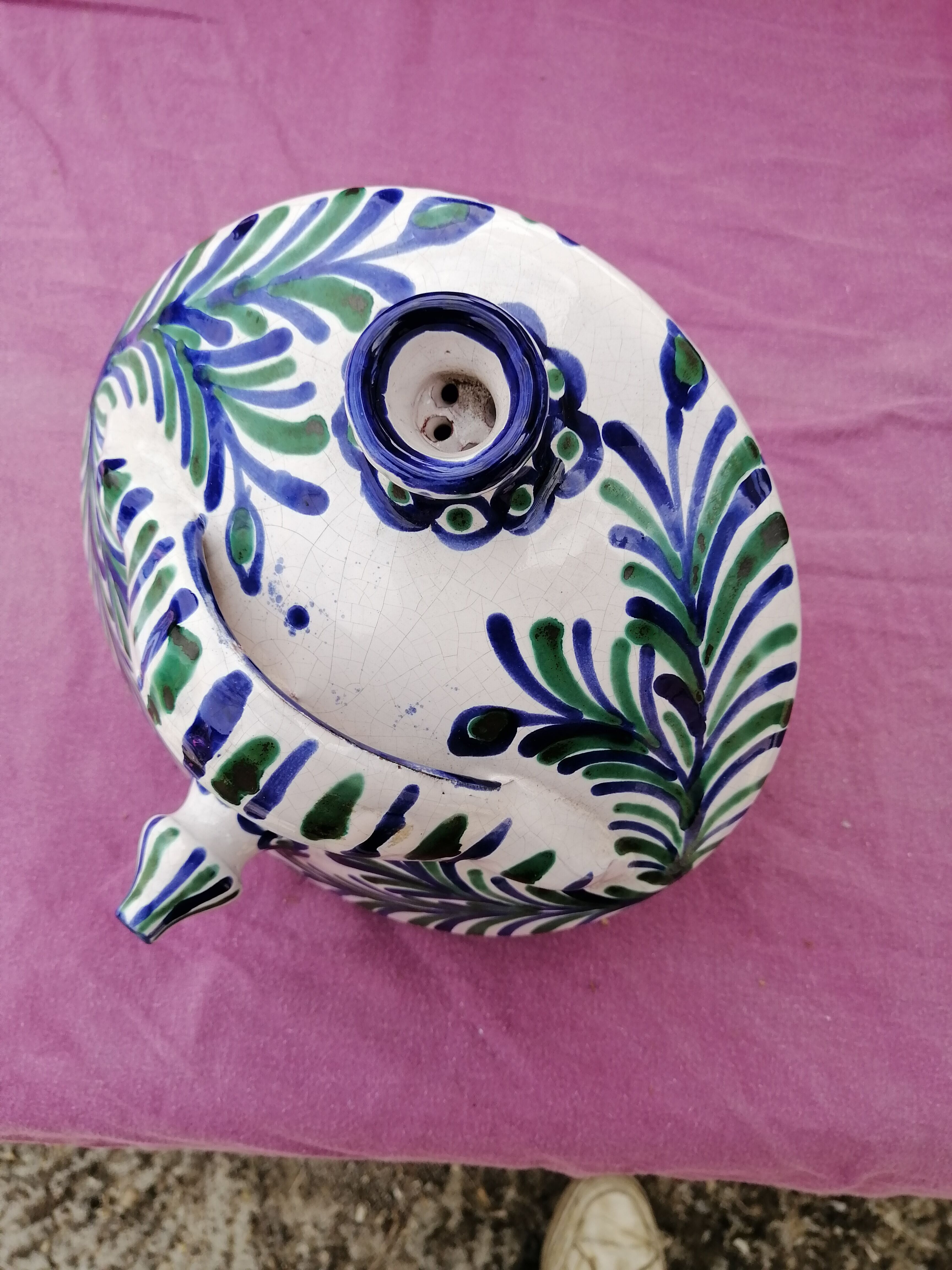 Old vintage gargoulette goat in earth and ceramic