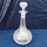 Carafe en cristal baccarat monogramme XIXème
