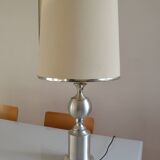 See delmas lamp 70's with fabric and metal lampshade