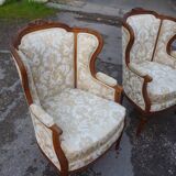 Pair of Louis XVI style armchairs with ears