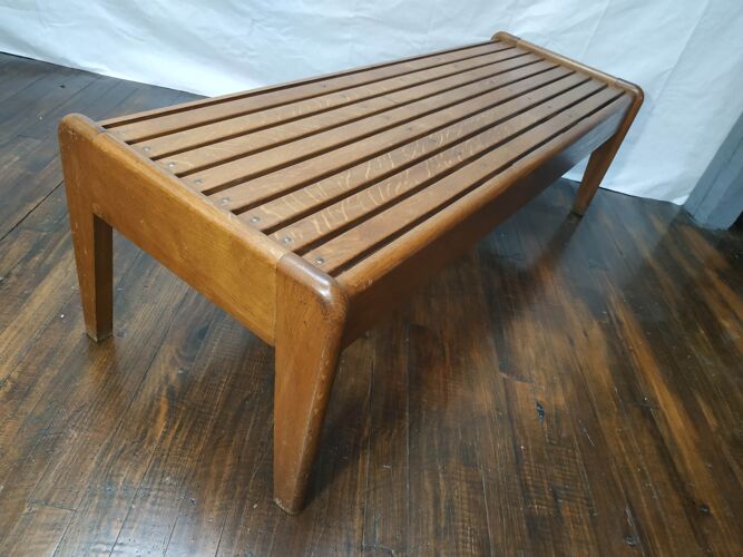 Bench by Charles Dudouyt, signed furniture