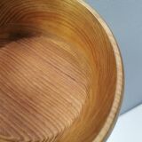 Large Danish bowl in turned ash wood 1970s.