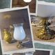 Lampe d'appoint art déco pied bronze opaline blanche
