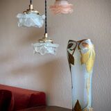 Pair of Art Deco glass rose petals