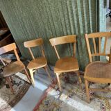 Set 4 mismatched bistro chairs Annee 50/60