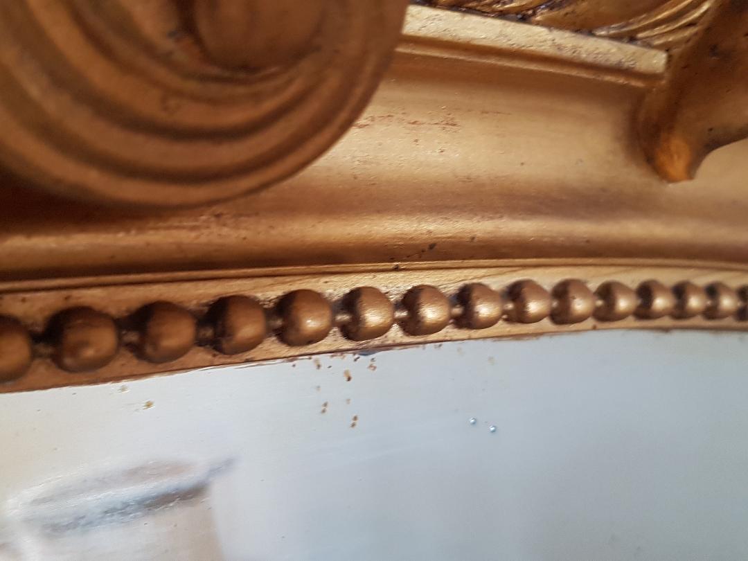 Former mirror gilded with pediment - 153 x 101 - Style Napoleon III