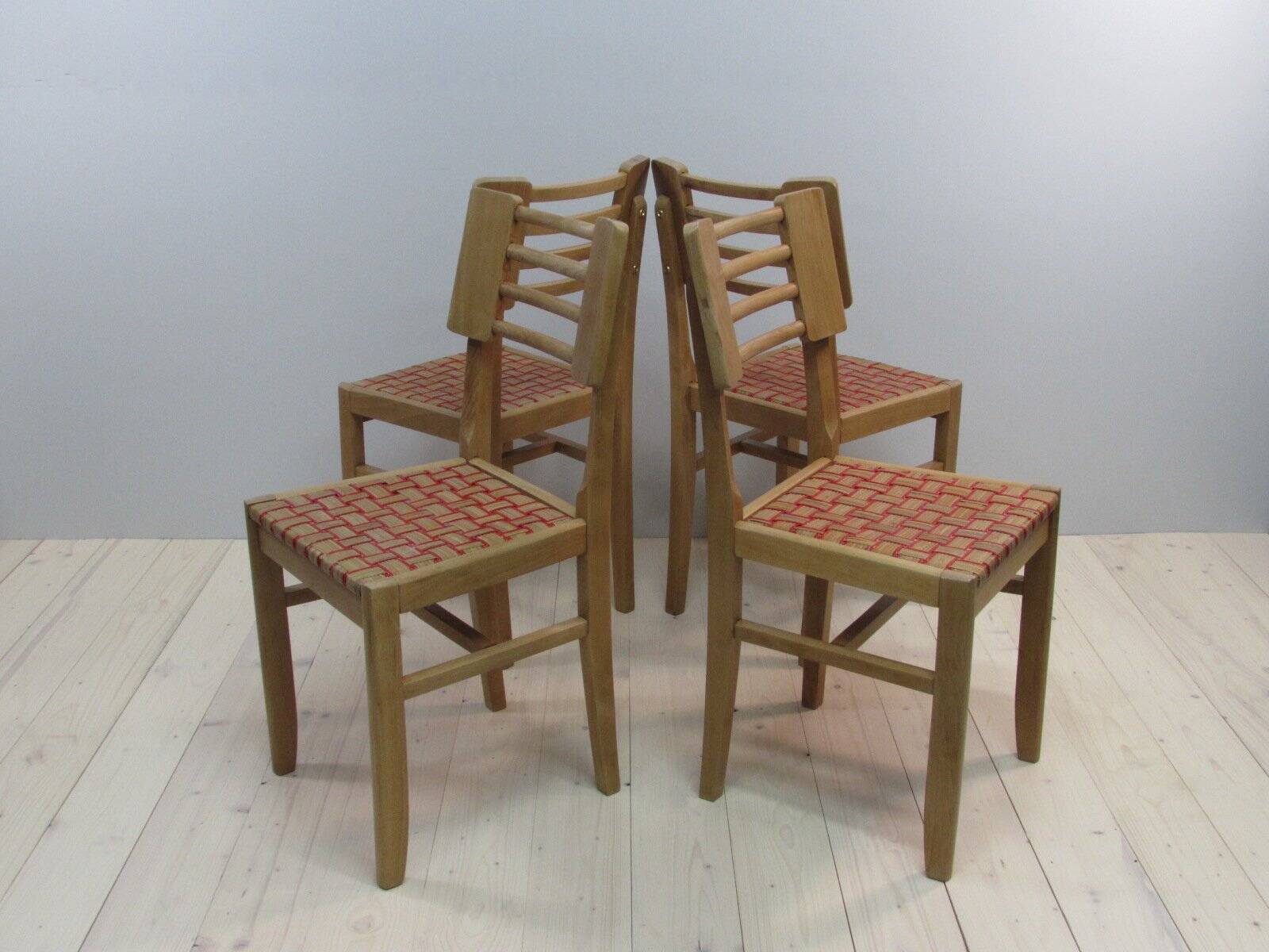 4x vintage dining chairs 1950s by Pierre Cruège