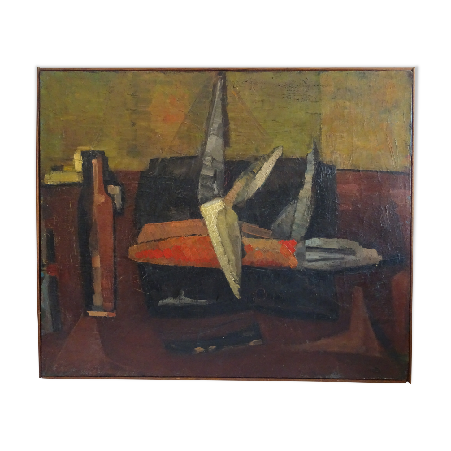Cubist painting still life oil on canvas Thérèse Martin