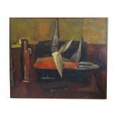 Cubist painting still life oil on canvas Thérèse Martin