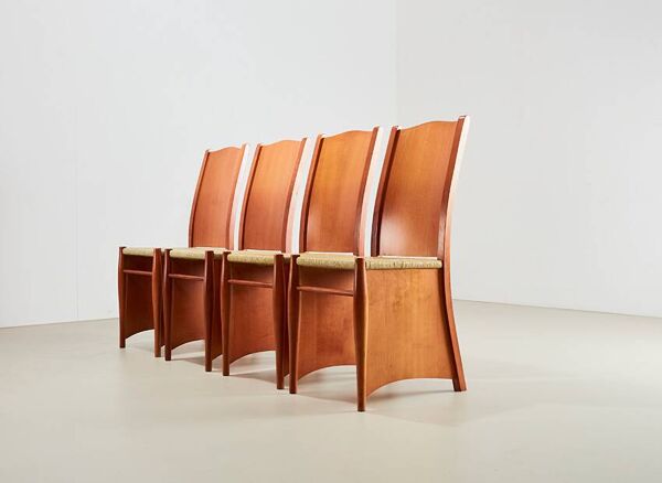 Philippe Starck Ensemble de 4 chaises de salle à manger Bob Dubois pour Driade Aleph Italie 1987