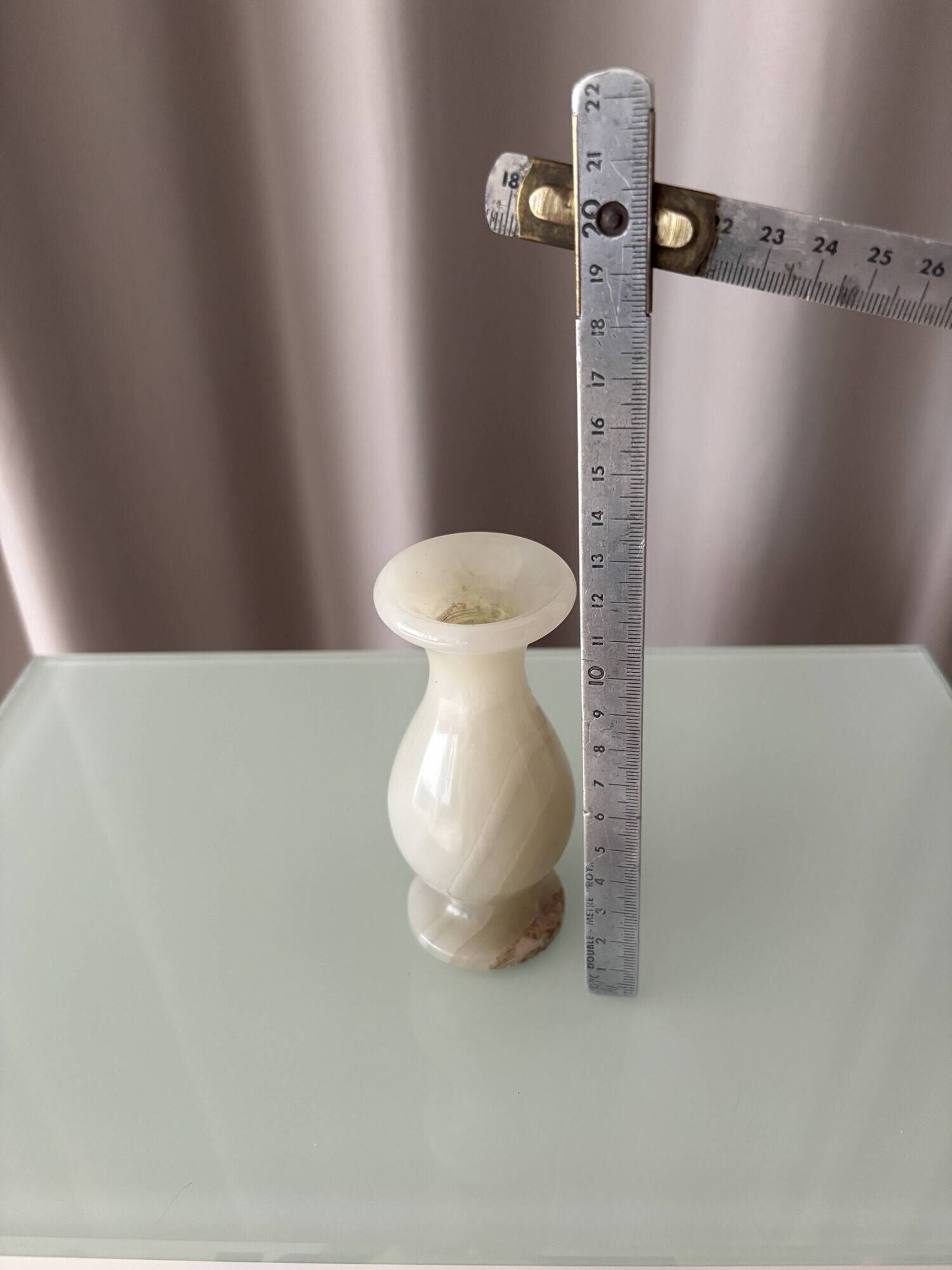 Vintage Alabaster Bud Vase – Cream Stone