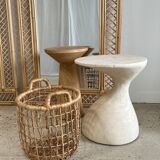 Rattan foot mirror with braces H:2m