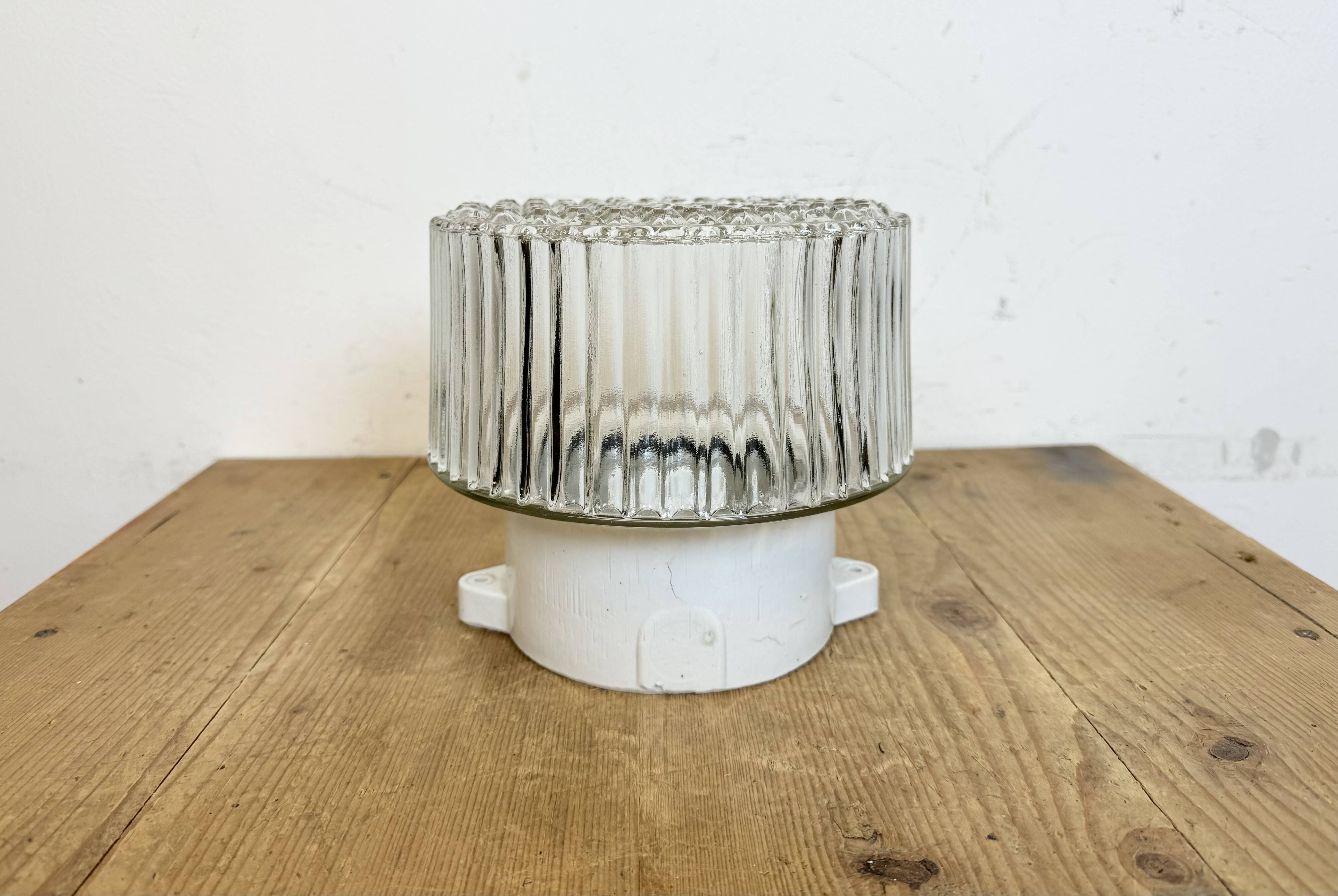 Vintage White Porcelain Ceiling Light, 1970s