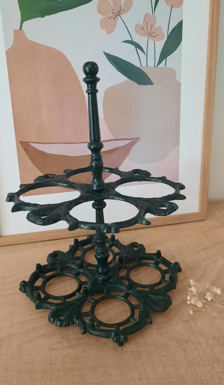 Vintage cast iron bottle rack