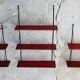 Set of 3 wall shelves thong with metal studs in pins - design 1950