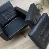 Vintage armchair in upholstered leather germany 70s