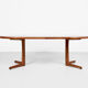 Midcentury Danish round extendable dining table in teak 1960s - with flat border