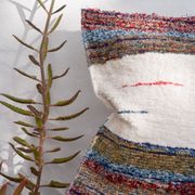 Housse de coussin artisanale en coton recyclé tissé main