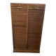 Double-column oak filing cabinet with curtains, 50.