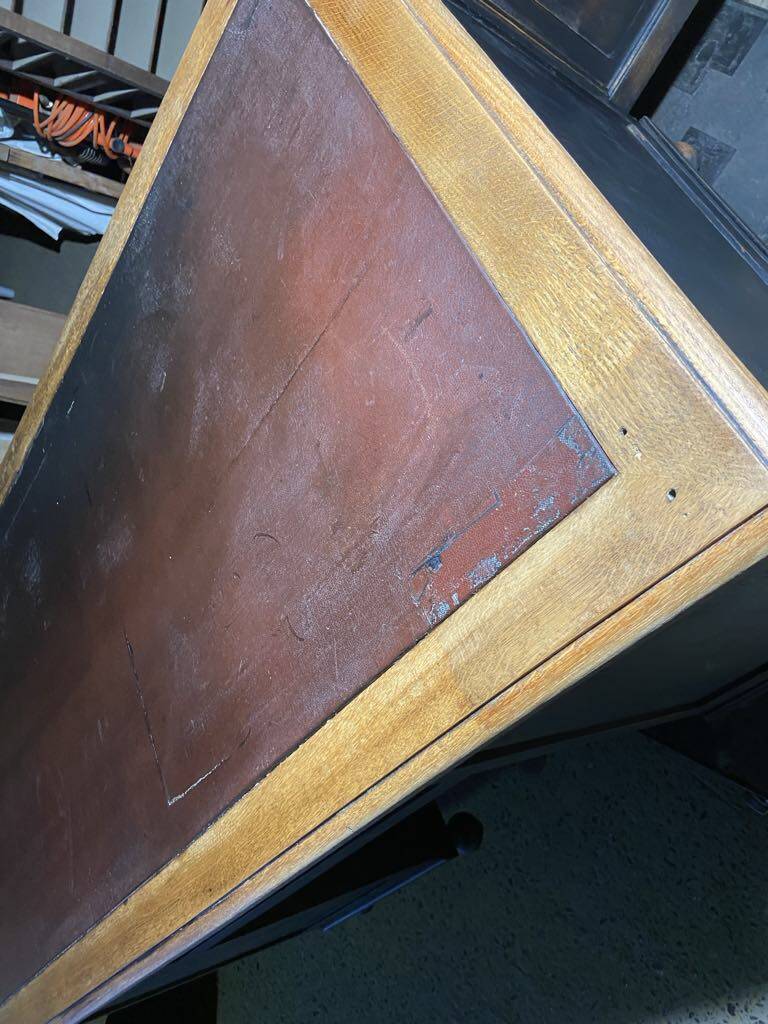 Old wood and leather desk