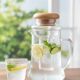 Borosilicate glass pitcher with infuser and wooden lid #PIMR